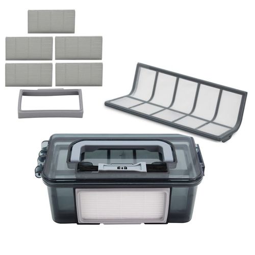 Boîte À Poussière Avec Filtre Hepa, Cadre Avec Joints En Caoutchouc, Filet De Pré Filtre Pour Aspirateur Robot Vileda Vr 302, Accessoires De Rechange, 9109-May14520