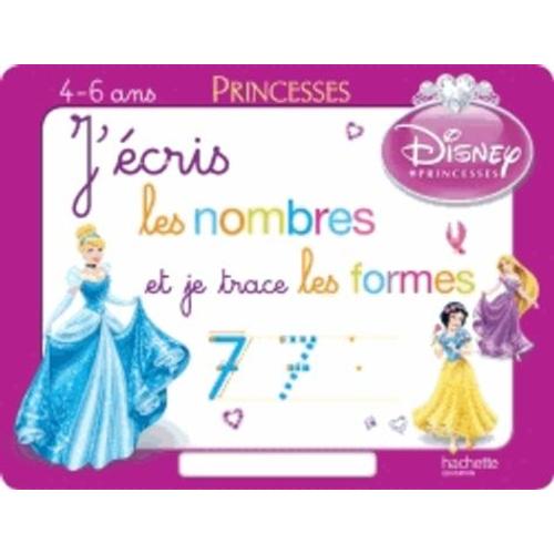 J'écris Les Nombres Et Je Trace Les Formes Avec Les Princesses - Contient : 1 Ardoise