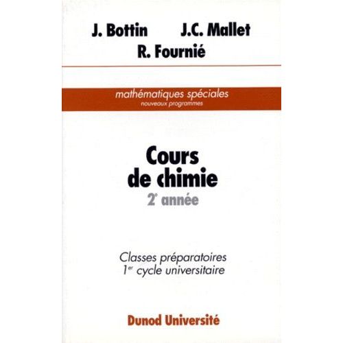 Cours De Chimie - Mathématiques Spéciales, Programmme 1991