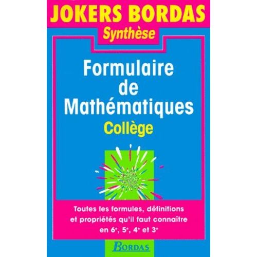 Formulaire De Mathematiques College