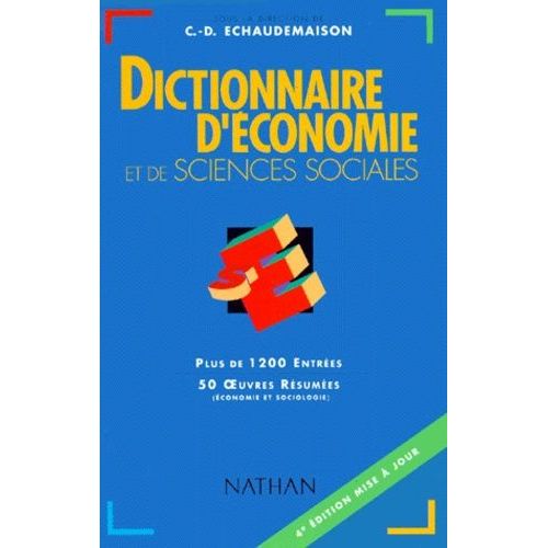 Dictionnaire D'economie Et De Sciences Sociales - 4ème Édition