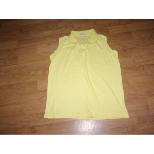Polo Femme Sans Manches Jaune Citron