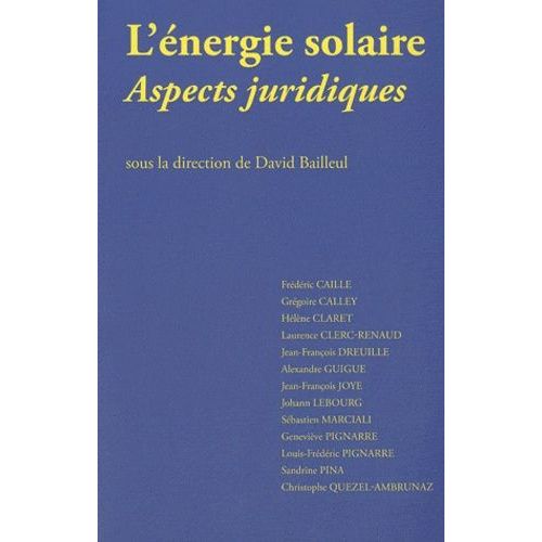 L'énergie Solaire - Aspects Juridiques