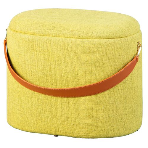 Deena - Pouf Avec Coffre Et Lanière Jaune
