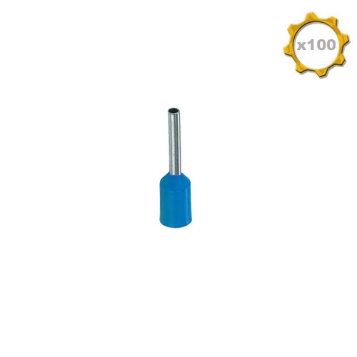 Embout de câblage simple 0.75mm2 Bleu BizLine x100