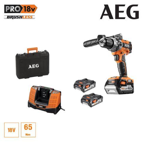 Perceuse compacte brushless AEG 18 V - 3 batteries - chargeur BSB18C2BLLI-X03C