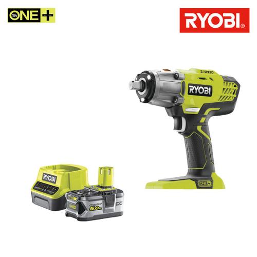 Pack RYOBI boulonneuse à chocs 18V One+ R18IW3-0 - 1 batterie 5.0Ah - 1 chargeur rapide 2.0Ah RC18120-150