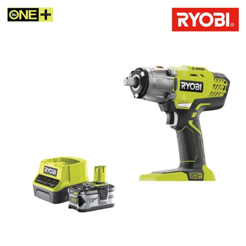 Pack RYOBI boulonneuse à chocs 18V One+ R18IW3-0 - 1 batterie 4.0Ah - 1 chargeur rapide 2.0Ah RC18120-140