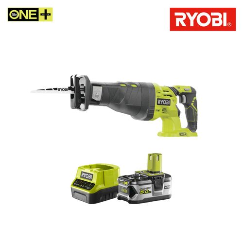 Pack RYOBI Scie sabre 18V One+ R18RS-0 - 1 batterie 5.0Ah - 1 chargeur rapide 2.0Ah RC18120-150