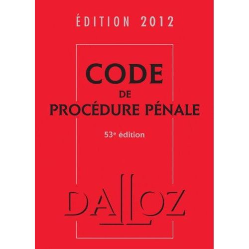 Code De Procédure Pénale 2012