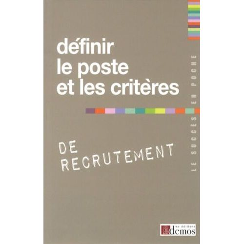 Définir Le Poste Et Les Critères De Recrutement