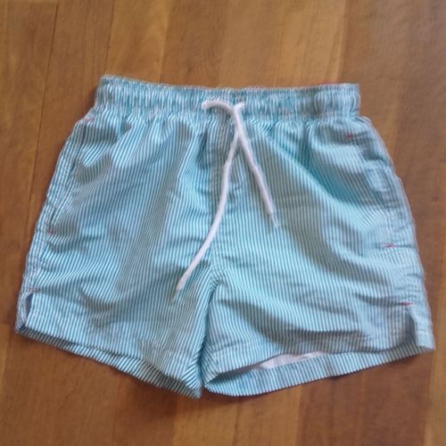 Maillot De Bain Short De Plage Taille 14 Ans Rayures Vertes
