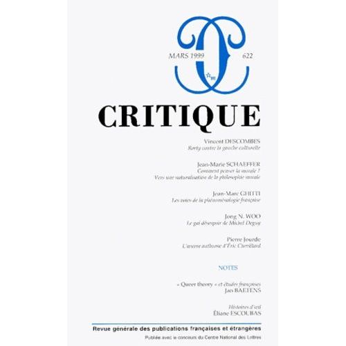 Critique Numero 622 Mars 1999