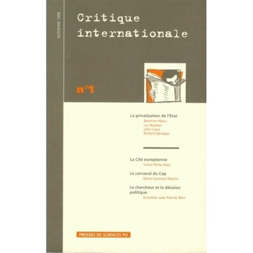 Critique Internationale Numero 1 Automne 1998