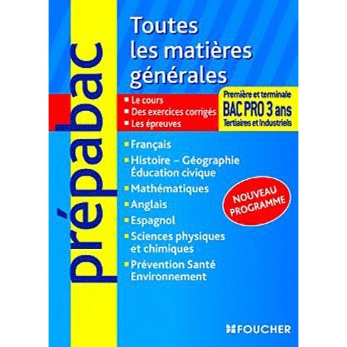Toutes Les Matières Générales Bac Pro 3 Ans