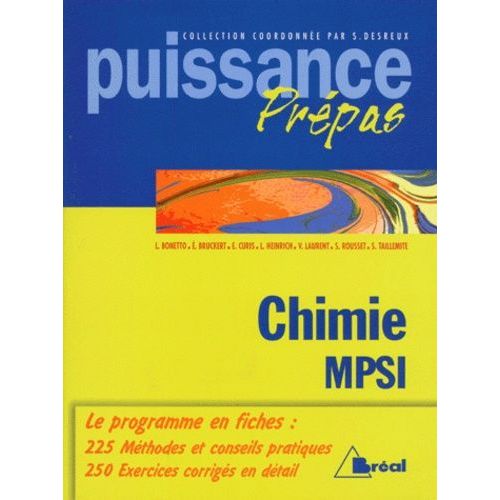 Chimie Générale - Classes Préparatoires, Premier Cycle Universitaire, Mpsi