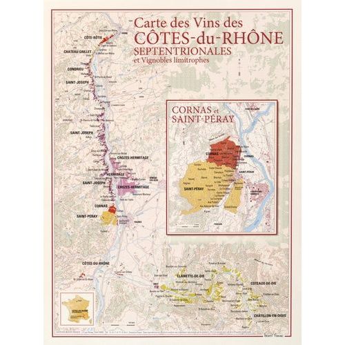 Carte Des Vins Des Côtes-Du-Rhone Septentrionales Et Vignobles Limitrophes