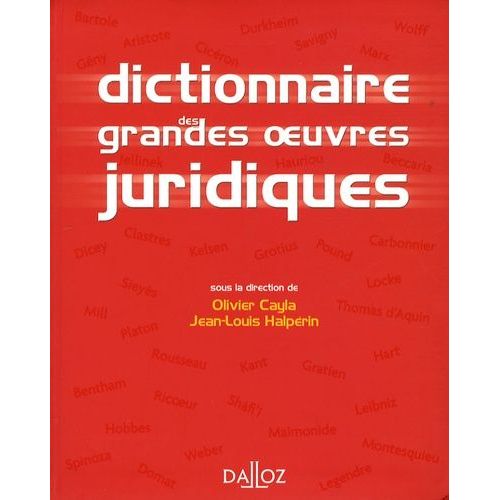 Dictionnaire Des Grandes Oeuvres Juridiques