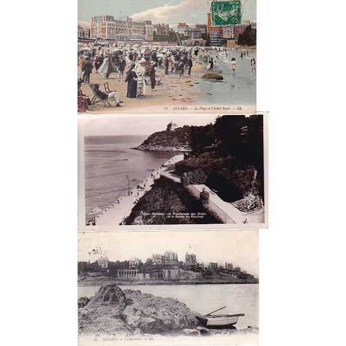 Lot De 3 Cartes Postales Anciennes Superbes (Timbrées) De Dinard / 35 Ille Et Vilaine / Bretagne