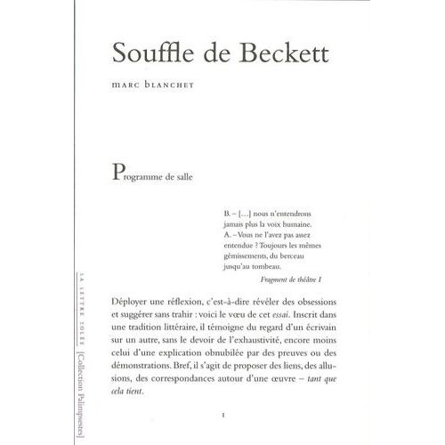 Souffle De Beckett