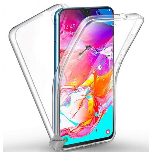 Housse Etui Coque Gel 360 Integrale Samsung Galaxy A70 + Verre Trempe - Transparent