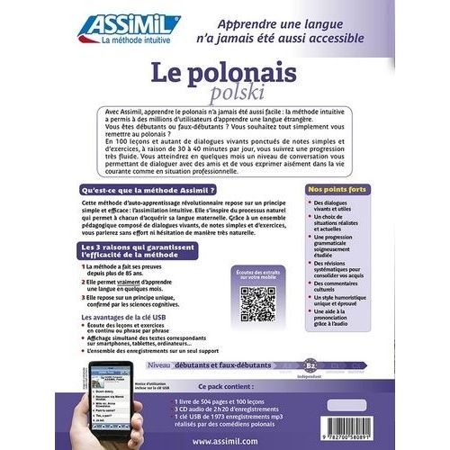 Le Polonais, Superpack Débutants Et Faux-Débutants B2 - Avec 3 Cd Audio (1 Clé Usb)