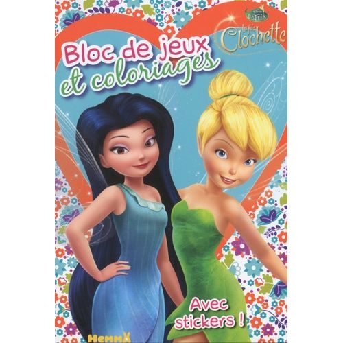 Bloc De Jeux Et Coloriages La Fée Clochette - Avec Stickers !