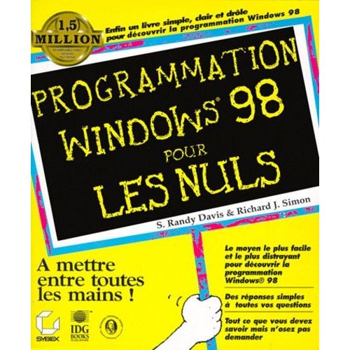 Programmation Windows 98 Pour Les Nuls - Avec Cd Rom