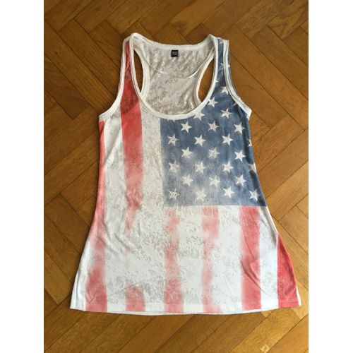Tee-Shirt Long Sans Manche Imprimé Drapeau Taille S