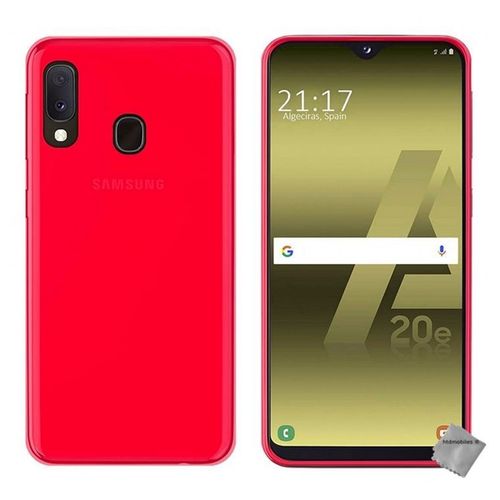 Housse Etui Coque Pochette Silicone Gel Fine Pour Samsung Galaxy A20e + Film Ecran - Rouge