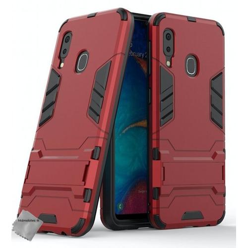 Housse Etui Coque Rigide Anti Choc Pour Samsung Galaxy A20e + Verre Trempe - Rouge