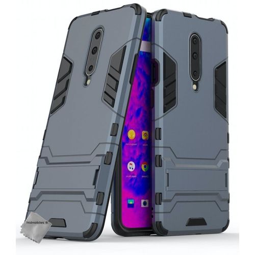 Housse Etui Coque Rigide Anti Choc Pour Oneplus 7 Pro + Film Ecran - Bleu Fonce
