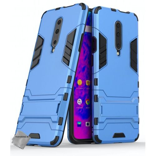 Housse Etui Coque Rigide Anti Choc Pour Oneplus 7 Pro + Verre Trempe - Bleu Clair