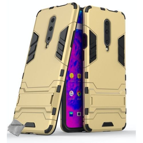 Housse Etui Coque Rigide Anti Choc Pour Oneplus 7 Pro + Verre Trempe - Or