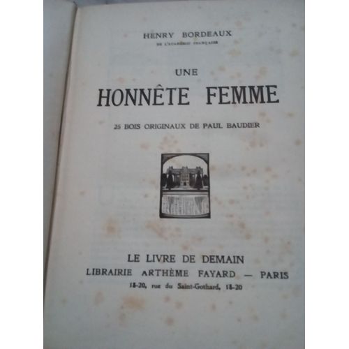 Une Honnête Femme (1938)
