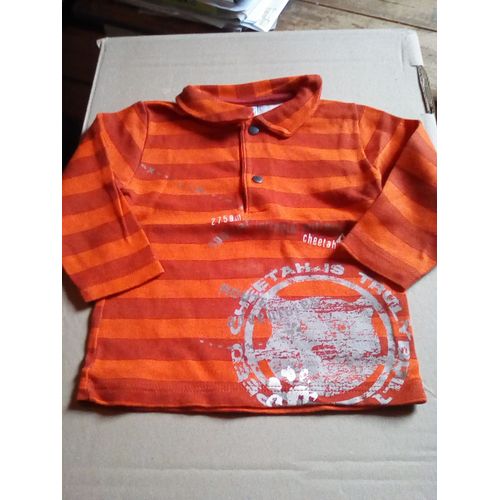 Polo Ml Raye Orange Garcon 1 An