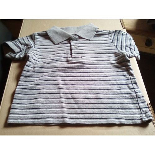Polo Mc Raye Gris Noir Blanc Garcon 2 Ans