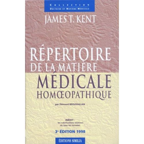 Repertoire De La Matiere Medicale Homoeopathique - 3ème Édition Avec Cd-Rom