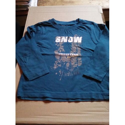 T Shirt Ml Bleu Snow 2 Ans