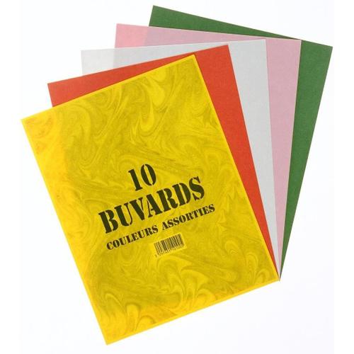 10 Buvards Couleurs Assorties