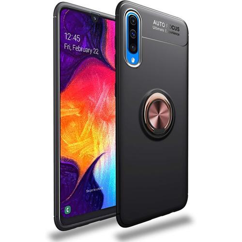 Coque Pour Samsung Galaxy A30s/A50/A50s Avec Support D'anneau Doux Slim Fit Housse En Silicone Coque Anti Empreintes Digitales Ultra Mince Compatible Avec Support Téléphone Voiture Magnétique