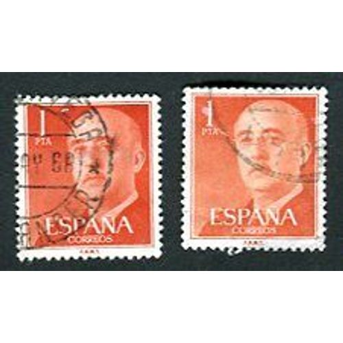 Timbres Oblitérés - " Général Franco " - 1 Pta - Espagne - 1955