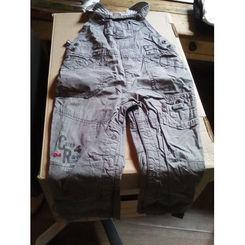 Salopette Grise Pressions Jambes Garcon 2 Ans
