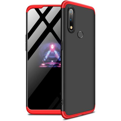 Coque Pour Oppo Realme 3 Pro 360 Degres Ultra Slim Fine Anti Choc Avec Verre Trempe Housse Case Coque Compatible Avec Oppo Realme 3 Pro Rigide Antichoc Integral Mate Mat Case Cover Noir+Rouge