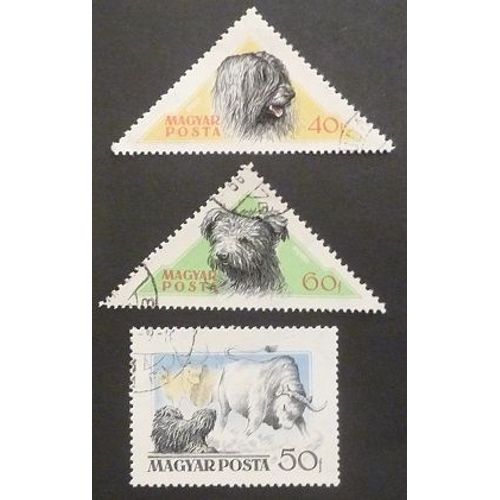 Hongrie Oblitéré Y Et T N° 1190 À 1192 Lot De 3 Timbres De 1956 Chiens Hongrois