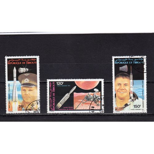 Timbres De Poste Aérienne De Djibouti (Conquêtes Spatiales)