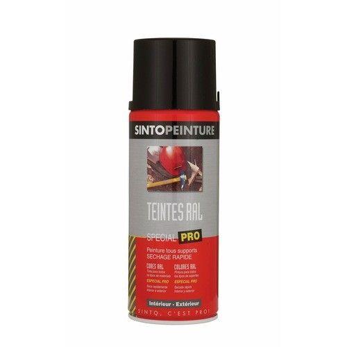 Bombe de peinture antirouille multi supports - 400ml - noir mat SINTO