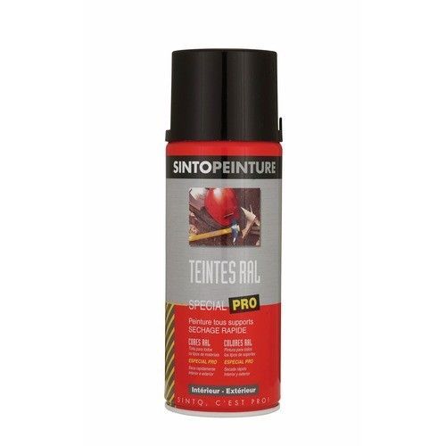 Bombe de peinture antirouille - multi supports - 400ml - noir satiné SINTO