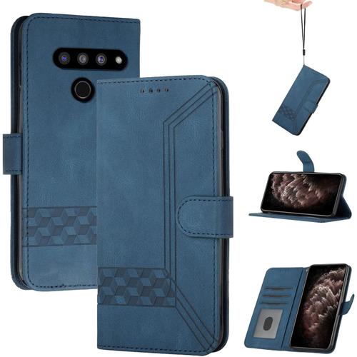 Coque Pour Lg V50 Thinq 5g, Etui Coque Pour Lg V50 Thinq 5g, Etui Protection Housse En Cuir Pu,Pochette Fermeture Magnétique,Flip Case Etui Premium En Cuir Antichoc Coque Lg V50 Thinq 5g Bleu