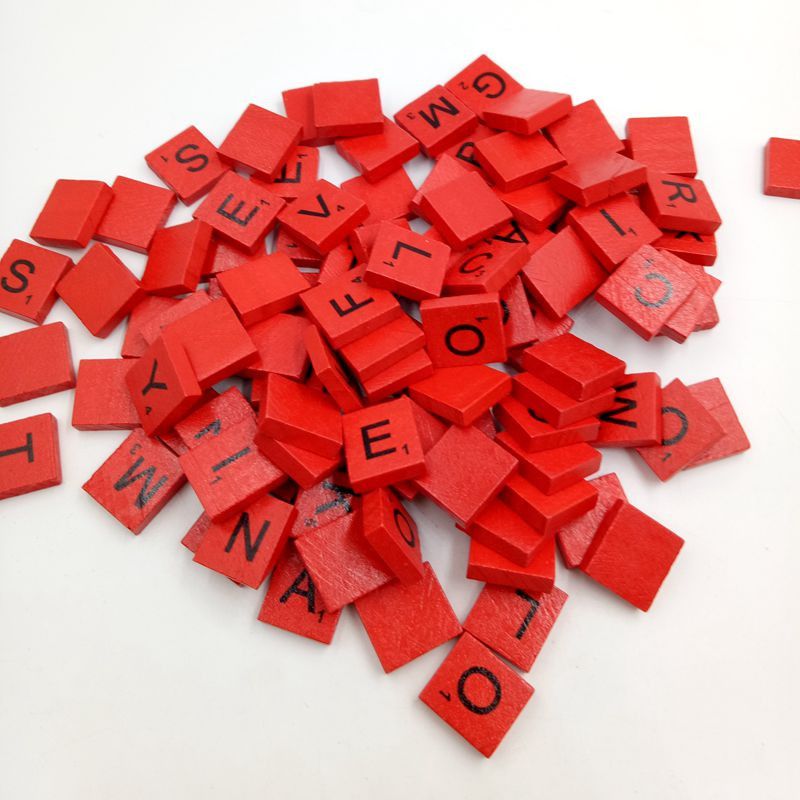 100 Bois Scrabble Tuiles Noir Lettres et Chiffres pour Artisanat Art GB Vendeur 